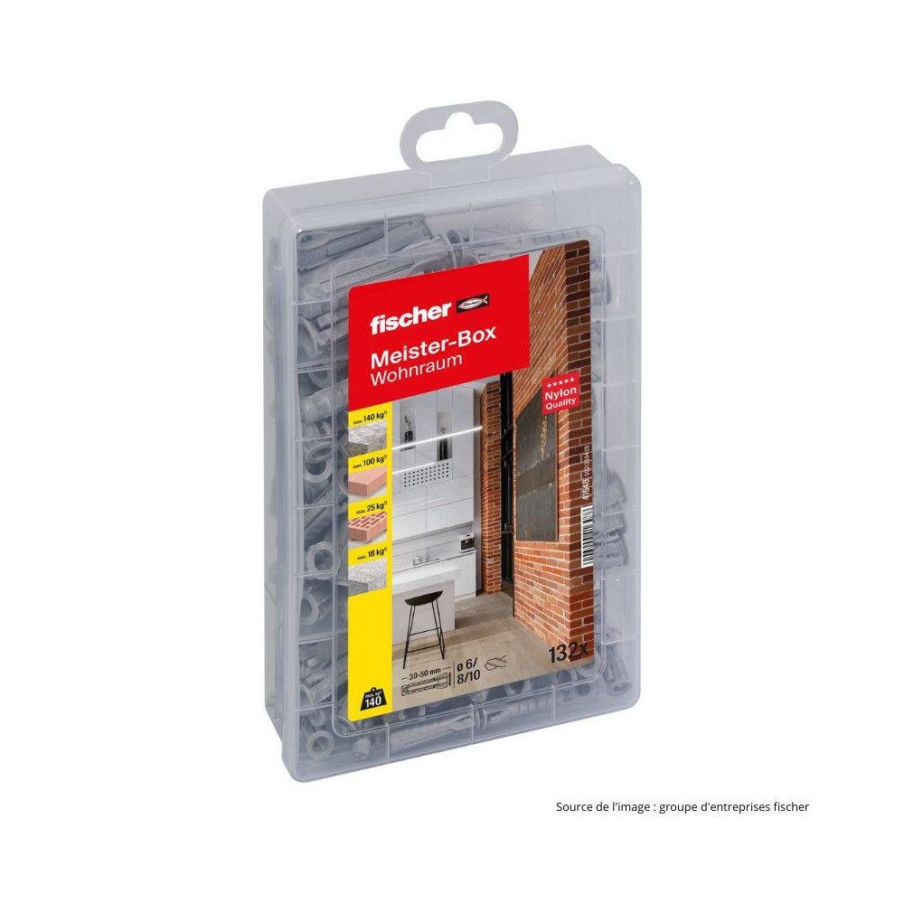 Assortiment chevilles Fischer SX Plus 132 pièces 41648