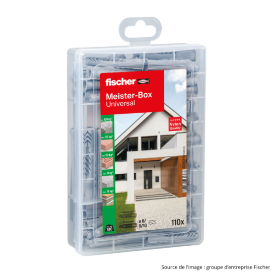Boîte assortiment chevilles Fischer Meister-Box 110 pièces 513893