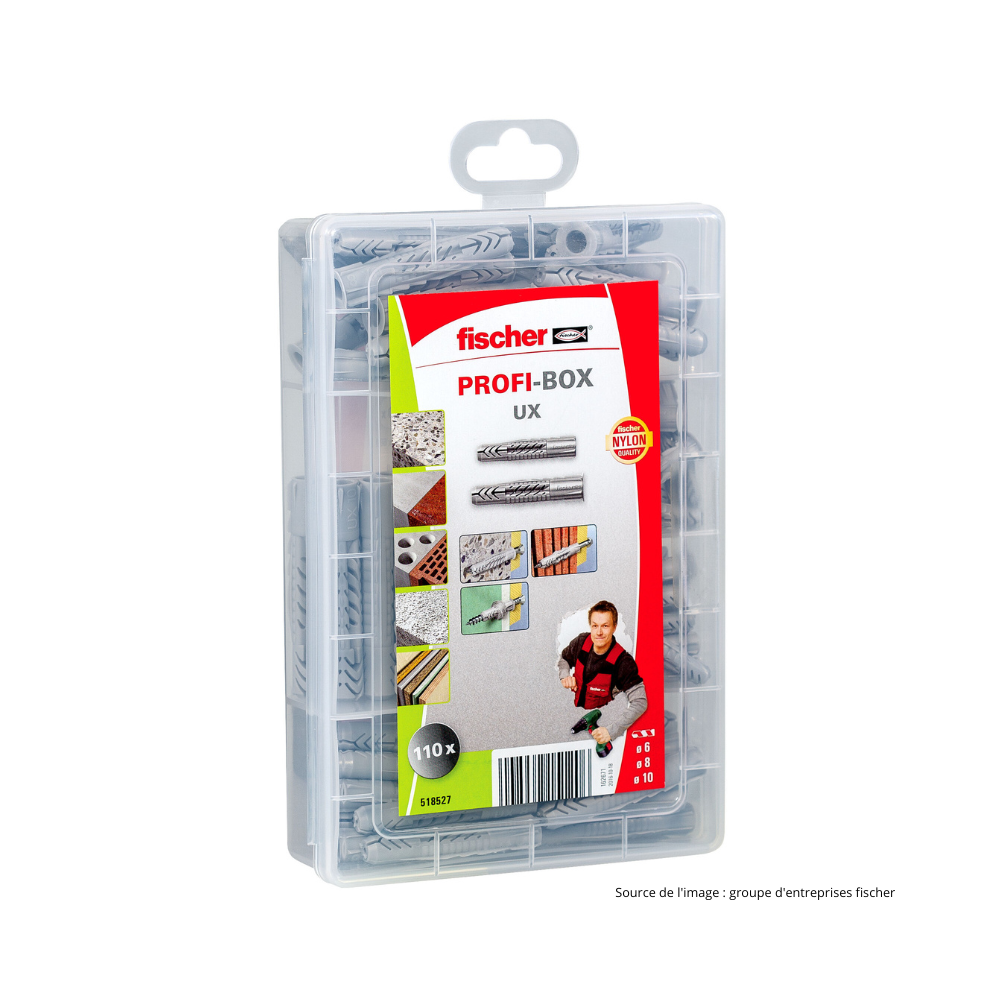 Assortiment chevilles universelles Fischer Profi-Box UX 110 pcs 518527