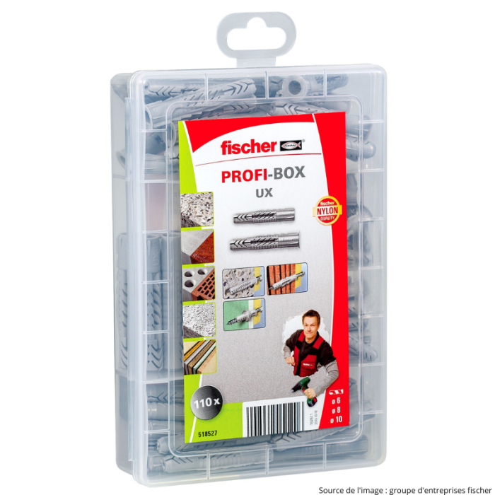 Assortiment chevilles universelles Fischer Profi-Box UX 110 pcs 518527
