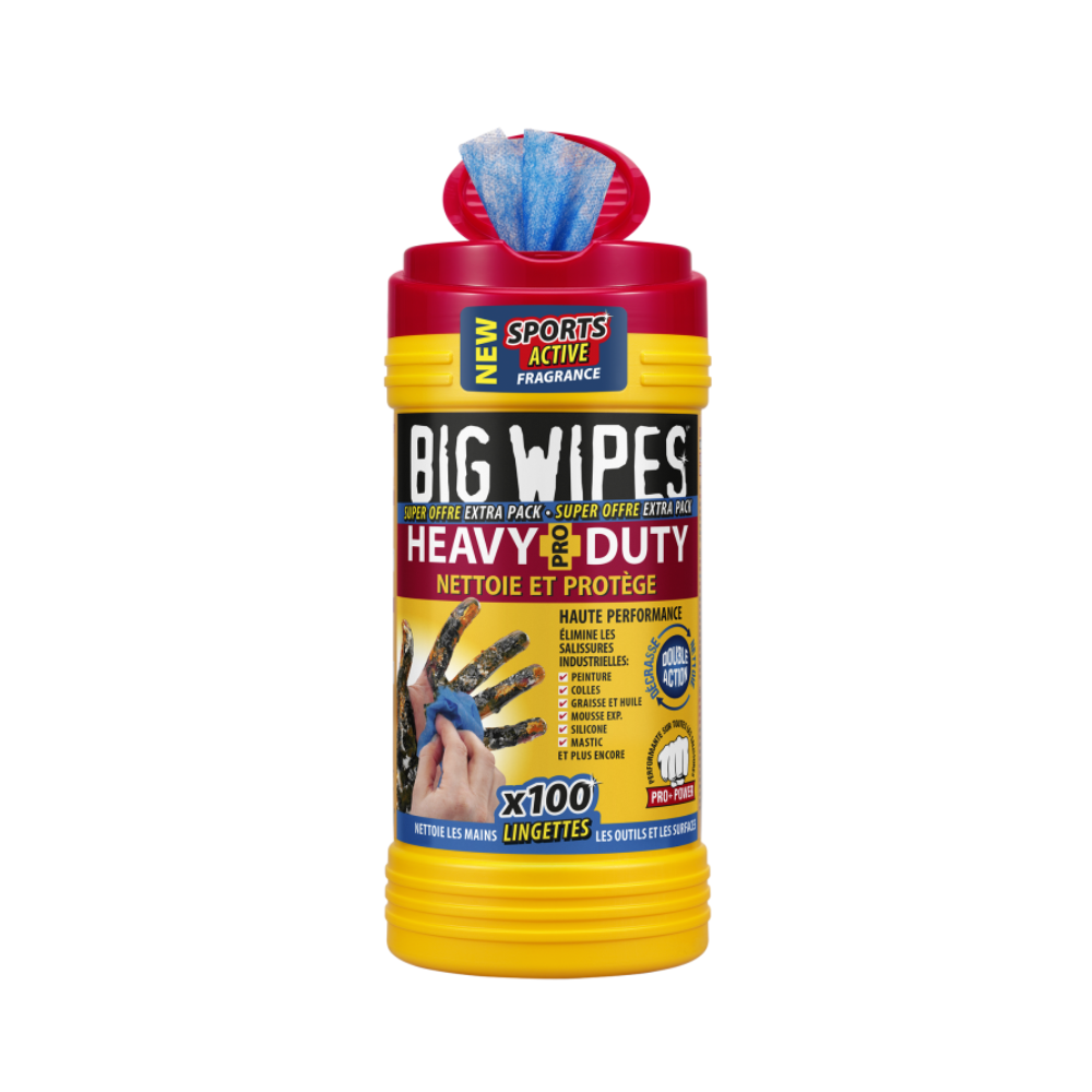 Lingettes Heavy Duty double-face 100 pcs Big Wipes BIHEA100-BT | ProForPro