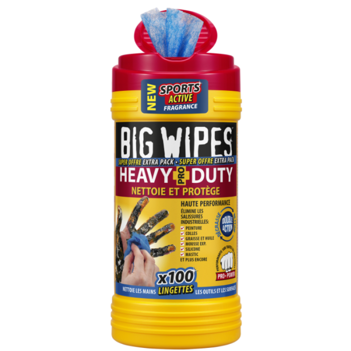 Lingettes Heavy Duty double-face 100 pcs Big Wipes BIHEA100-BT | ProForPro