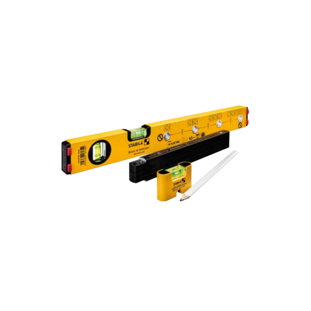 STABILA 20101 - Kit niveau + mini-niveau + mètre + crayon