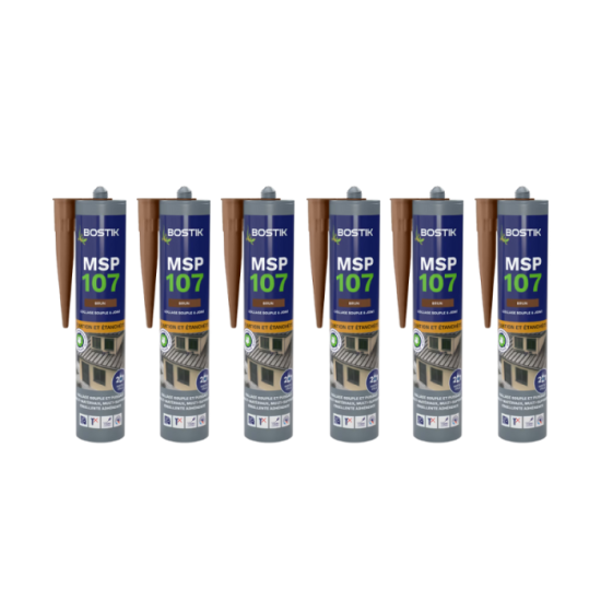 Lot de 6 mastics MS polymères 290 ml brun Bostik MSP107 | ProForPro