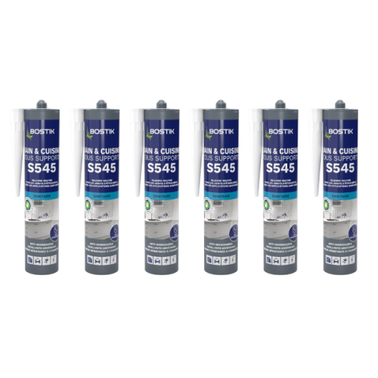 Lot de 6 silicones neutres sanitaires blanc 300 ml Bostik S545 | ProForPro