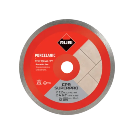 Disque diamant grès cérame Ø 115 mm jante continue CPR Rubi