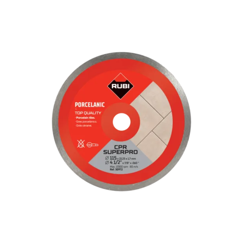 Disque diamant grès cérame Ø 115 mm jante continue CPR Rubi