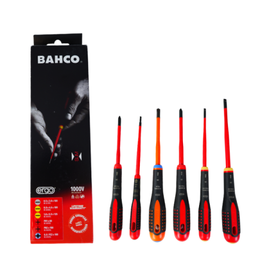 Lot de 6 tournevis isolés VDE ERGO Bahco ERGO.106SL | ProForPro