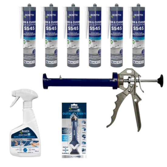 Mastic sanitaire silicone blanc 300 ml Bostik - lot promo