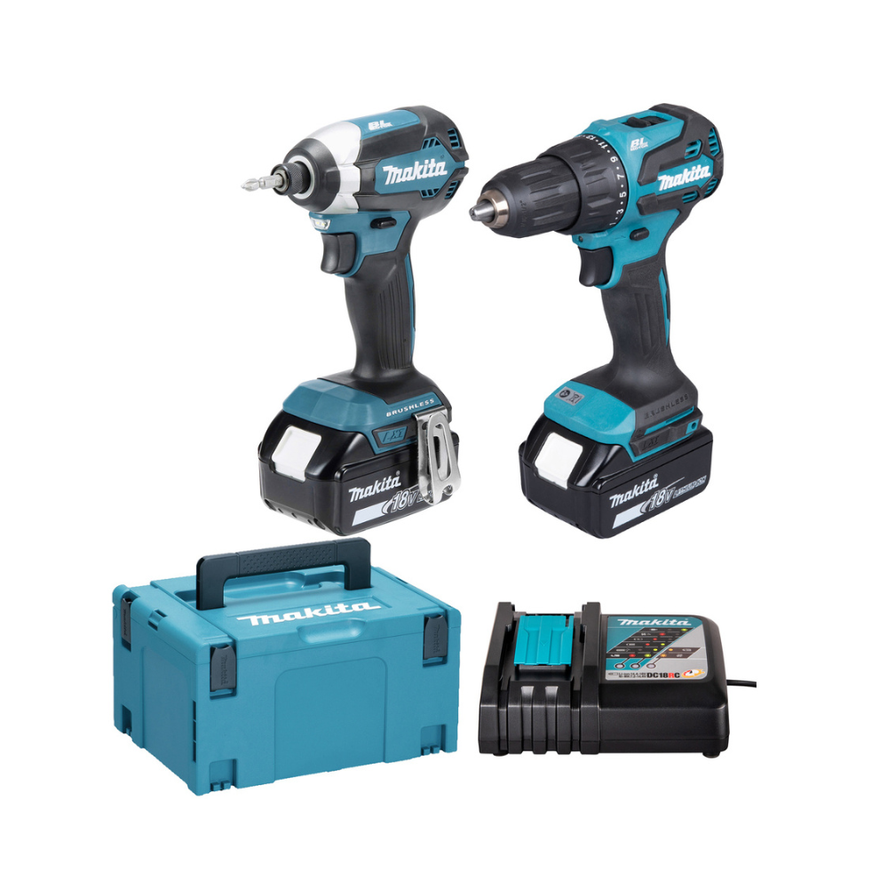 Combo perceuse à percussion DHP490 + visseuse à chocs DTD153 Makita DLX2537TJ 2x5,0 Ah | ProForPro