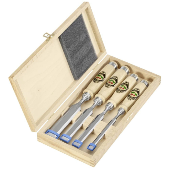 Jeu de 4 ciseaux à bois coffret bois Kirschen 1141000