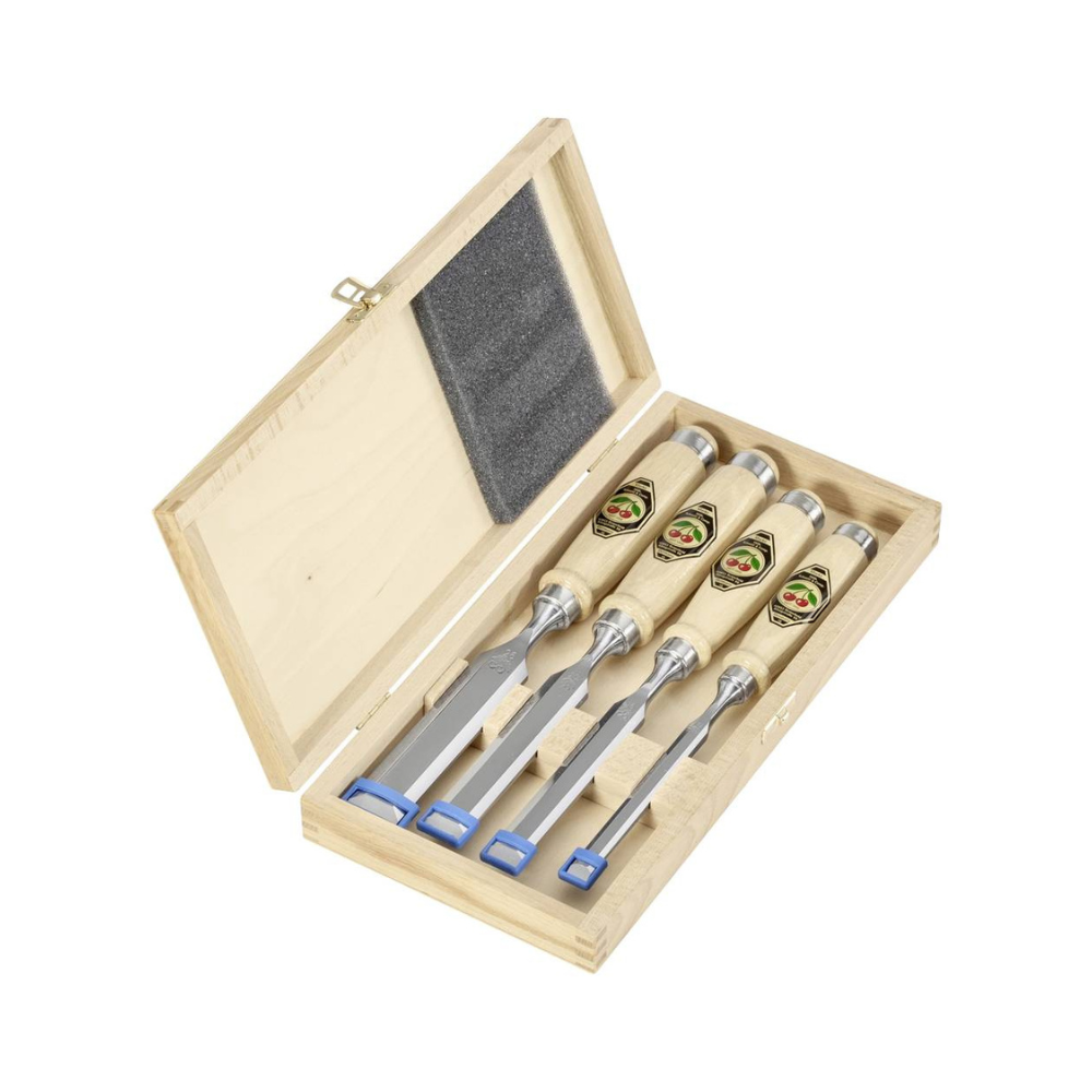 Jeu de 4 ciseaux à bois coffret bois Kirschen 1141000