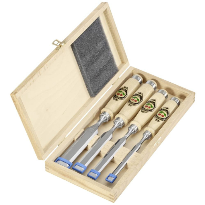 Jeu de 4 ciseaux à bois coffret bois Kirschen 1141000