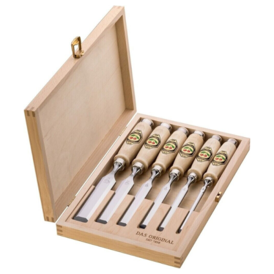 Jeu de 6 ciseaux à bois coffret bois Kirschen 1101000