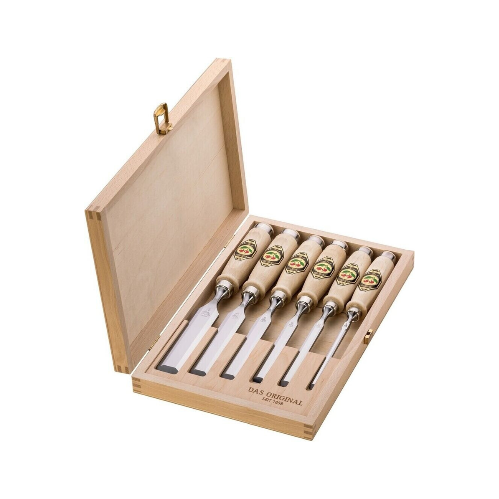 Jeu de 6 ciseaux à bois coffret bois Kirschen 1101000