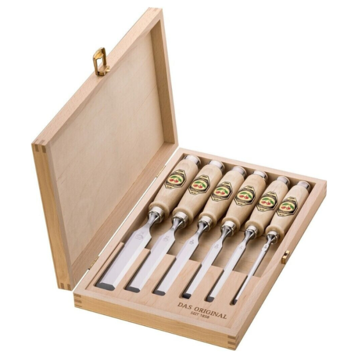 Jeu de 6 ciseaux à bois coffret bois Kirschen 1101000
