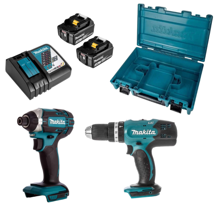 Combo perceuse à percussion DHP453 + visseuse à chocs DTD152 Makita DLX2142S 2x3,0 Ah | ProForPro