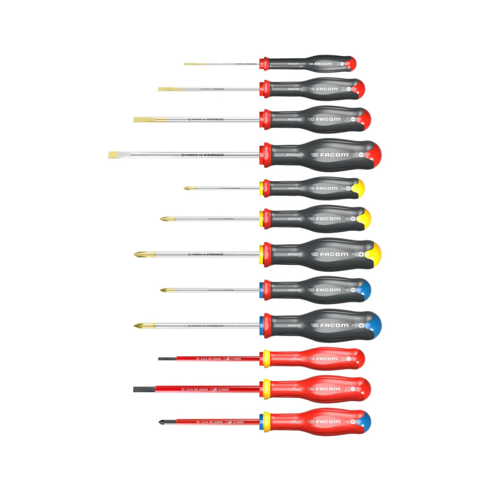 Coffret 12 tournevis Protwist + 2 racks Facom AT.J12R1PB | ProForPro