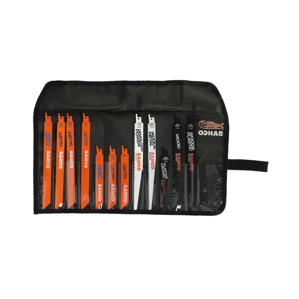Jeu de 12 lames de scie sabre bois et métal Bahco 3940-MIX-SET-12P | ProForPro