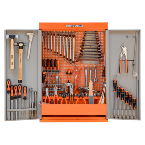 Armoire d'atelier 2 portes + kit d'outils 110 pièces Bahco 1495CD60TS1 | ProForPro