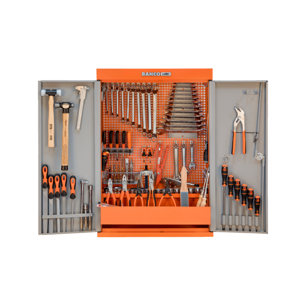 Armoire d'atelier 2 portes + kit d'outils 110 pièces Bahco 1495CD60TS1 | ProForPro