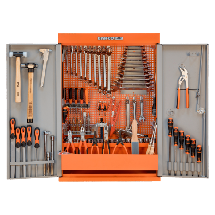 Armoire d'atelier 2 portes + kit d'outils 110 pièces Bahco 1495CD60TS1 | ProForPro