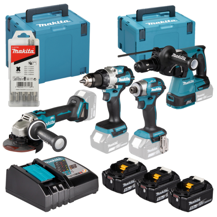 Combo 4 machines 18V LXT Makita DLX4196JX1 3x5,0 Ah | ProForPro