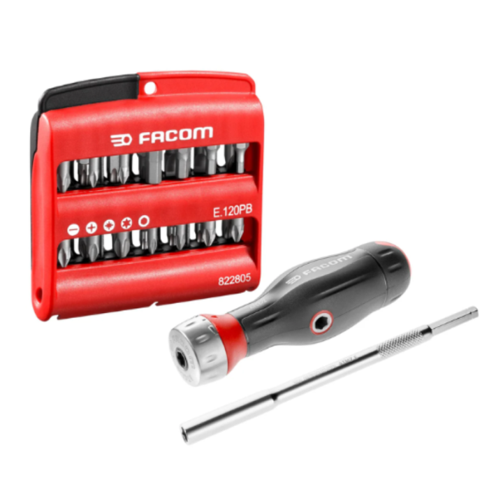 Tournevis à cliquet Facom PROTWIST 3 en 1 + 28 embouts | ProForPro
