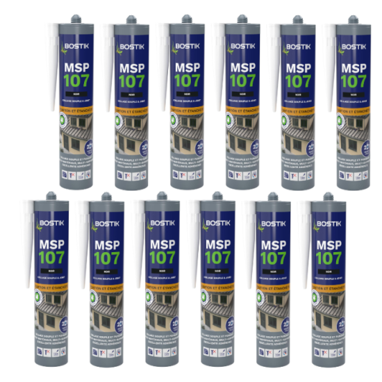 Mastic MS polymère de fixation et étanchéité 290 ml noir Bostik
