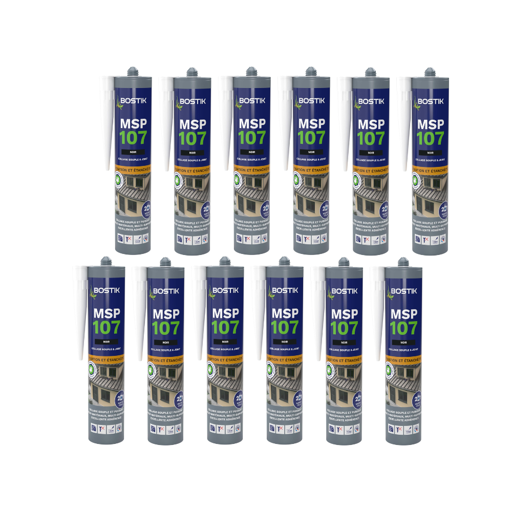 Mastic MS polymère de fixation et étanchéité 290 ml noir Bostik