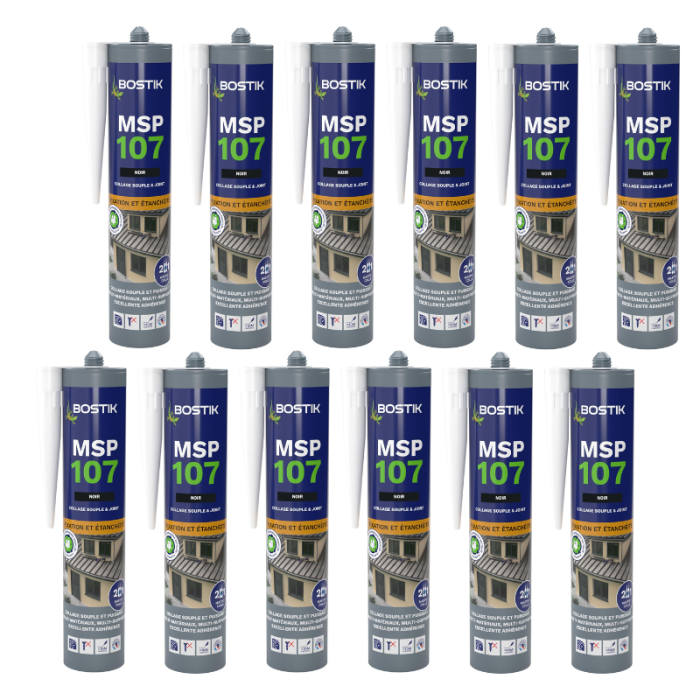 Mastic MS polymère de fixation et étanchéité 290 ml noir Bostik