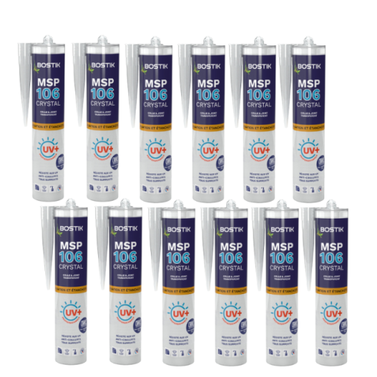 Mastic MS polymère de fixation et étanchéité 290 ml transparent Bostik