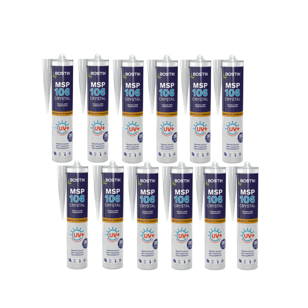 Mastic MS polymère de fixation et étanchéité 290 ml transparent Bostik