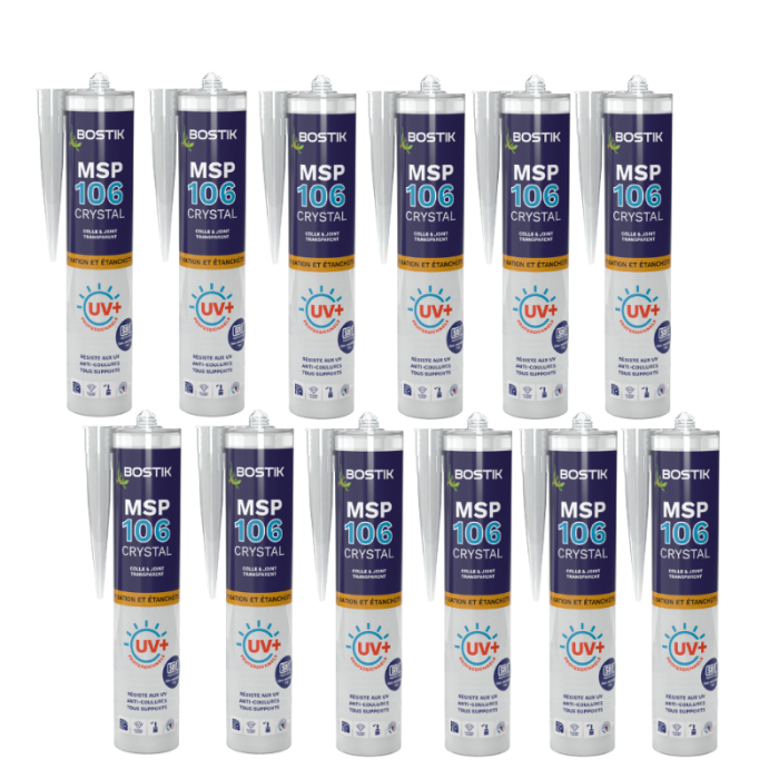 Mastic MS polymère de fixation et étanchéité 290 ml transparent Bostik