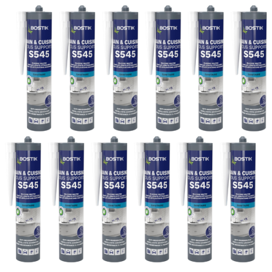 Mastic silicone neutre sanitaire intérieur blanc 300 ml Bostik S545