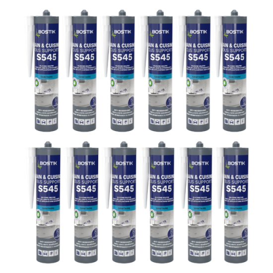 Mastic silicone neutre translucide sanitaire 300 ml Bostik S545