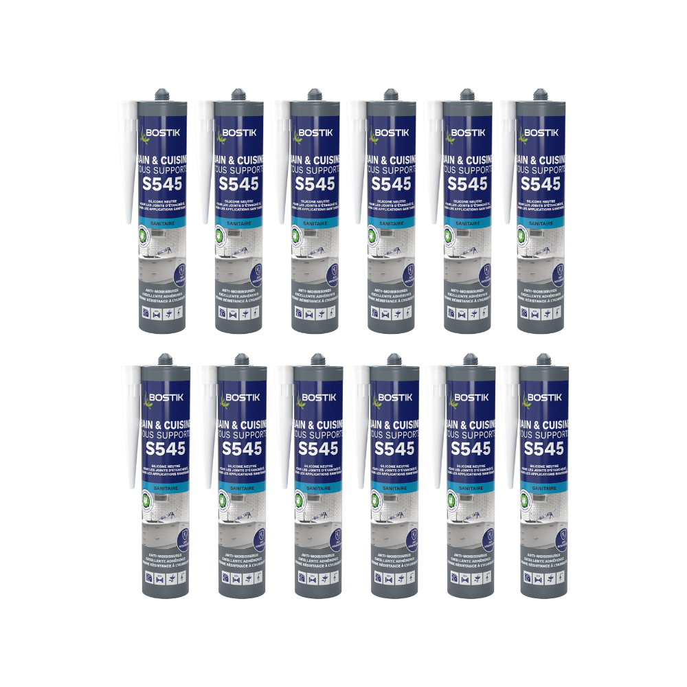 Mastic silicone neutre translucide sanitaire 300 ml Bostik S545