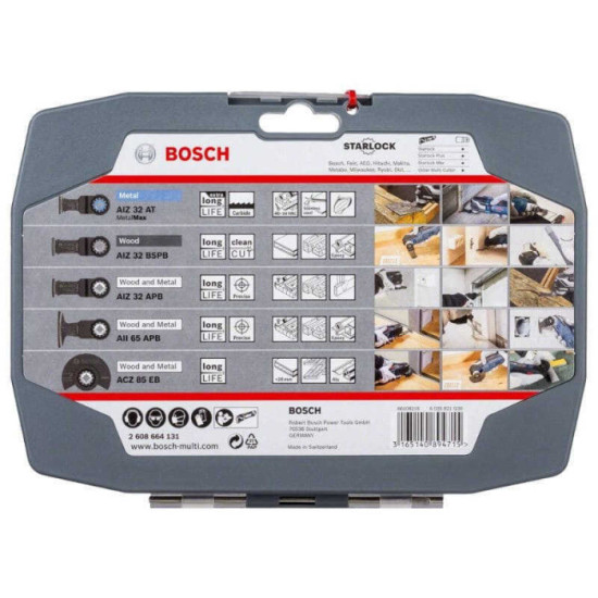 Coffret de lames starlock 5 pieces Bosch 2608664131
