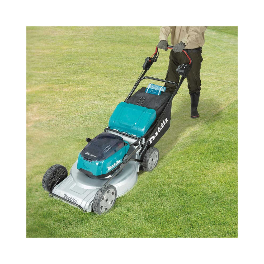 Tondeuse auto tractee 36V lxt largeur de coupe de 53 cm Makita DLM533PT4