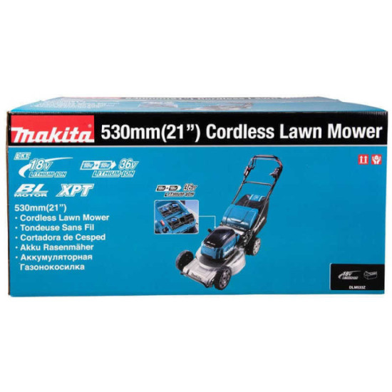 Tondeuse auto tractee 36V li ion lxt produit seul largeur de coupe de 53 cm Makita DLM533Z