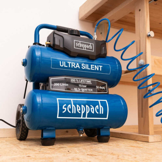 Compresseur ultra silencieux 10BAR sans huile HC20SI scheppach 5906145901