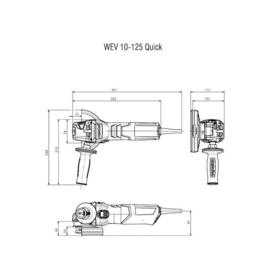 Meuleuse angulaire Metabo wev 10 125 quick