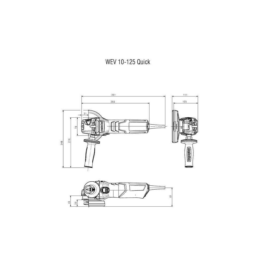 Meuleuse angulaire Metabo wev 10 125 quick