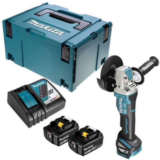 Meuleuse 18V lxt li ion 125 mm 2X5AH en makpac Makita DGA519RTJ1