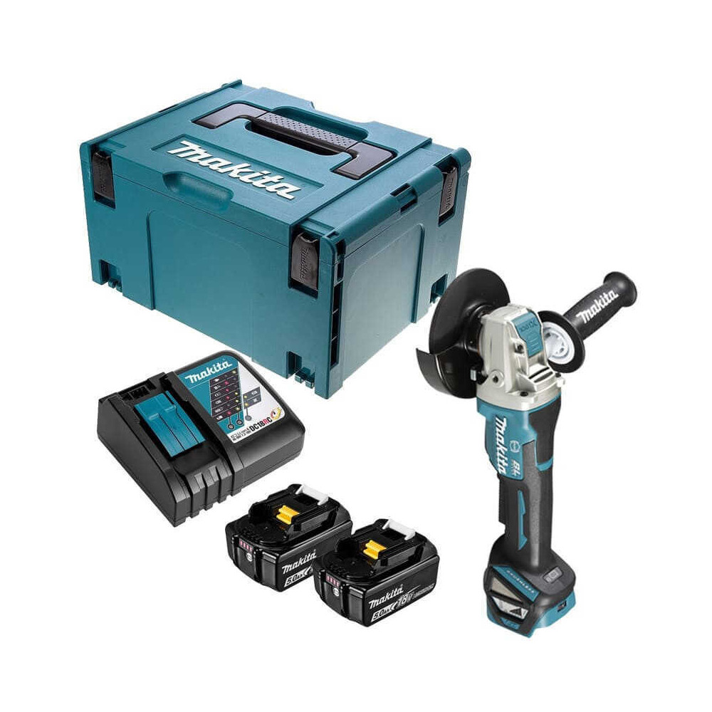 Meuleuse 18V lxt li ion 125 mm 2X5AH en makpac Makita DGA519RTJ1