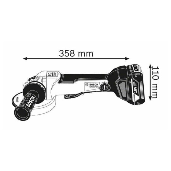 Meuleuse 18V O125 mm produit seul gws 18V 10 pc Bosch 06019G3E0B