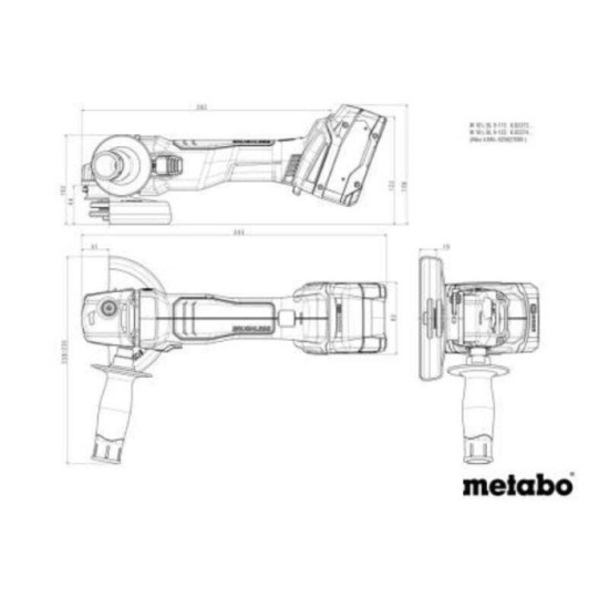 Meuleuse d angle 18V 125MM Metabo w 18 l bl 9 125 602374510
