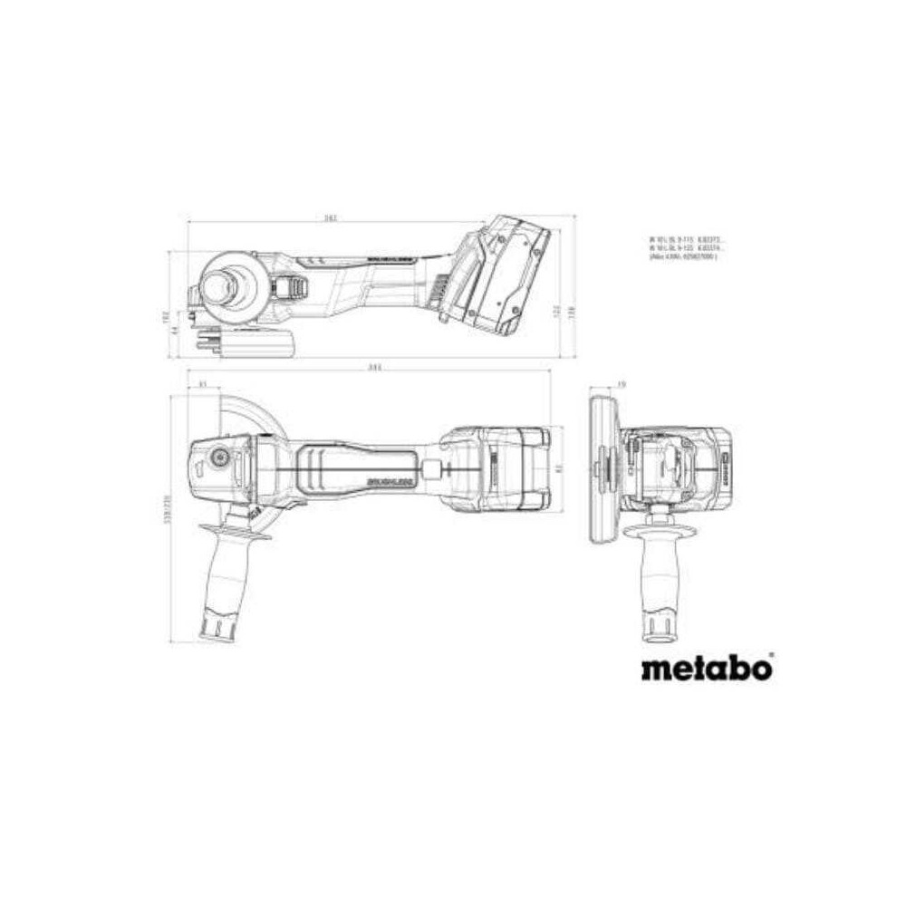 Meuleuse d angle 18V 125MM Metabo w 18 l bl 9 125 602374510
