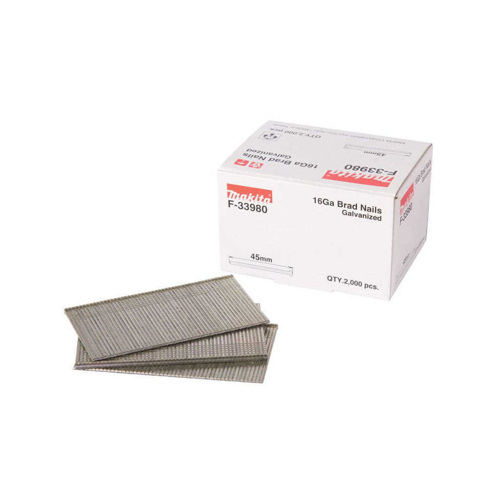 Clous brads en t galvanises long 45MM 2000 pcs Makita f 33980