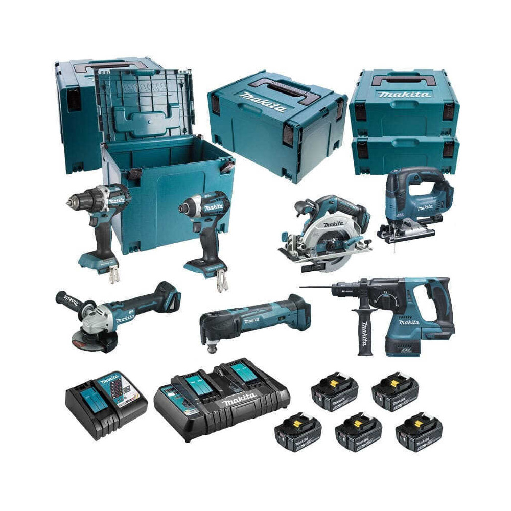 Pack 7 machines Makita DLX7014PTJ 5x5,0 Ah HT